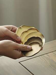 1个铜镀层茶杯垫 - 日式禅意风格，耐热防滑，茶道及家居装饰的优雅礼品 - 彩色 - 查看 2