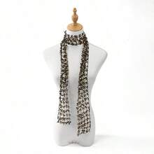 1 Piece Of Multi-Color Black And Gold European And American Fashion Hot Selling Hollow Sequin Versatile Scarf, Popular Street Dance  Accessory, Scarf And Waist Chain - 4 金 - 查看 8