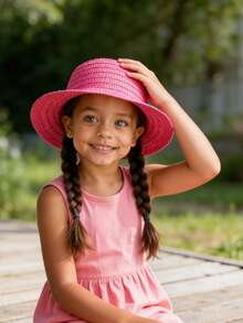 1顶时尚手工草编巴拿马帽，波西米亚风沙滩遮阳帽，防紫外线遮阳帽，休闲帽 - 彩色 - 查看 4