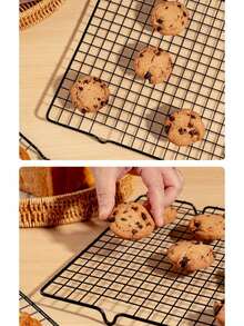 2 件装烘焙冷却架，16x10 英寸烘焙架，加厚金属丝饼干架，适用于烹饪、烘焙、烧烤、晾干、烤箱，适配半尺寸烤盘，黑色圣诞派对 - 彩色 - 查看 9