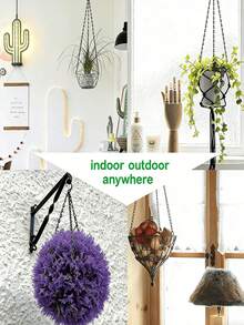 Dây xích dài treo chậu cây, dây xích màu đen có móc, dây xích thay thế để treo chậu cây hoa, đèn lồng, giỏ, máng cho chim ăn và các vật trang trí khác (16 inch, 20 inch, 23 inch) - A - Xem 5