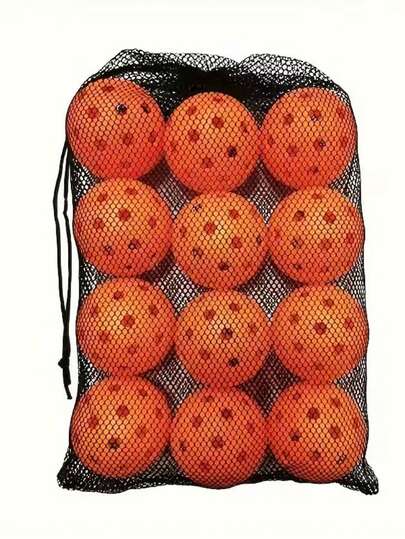 12 套 74 毫米 40 孔塑料匹克球套装 - 鲜艳的混合颜色，TPE 材料，轻便耐用，是户外团队运动和训练的必备品。