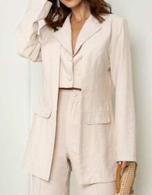 Premium Women's Double Blazer And Pants Set - Cru - View 2