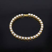 1条4毫米镶钻网球链项链，可叠戴，适合休闲装、摇滚、说唱、嘻哈风格。 - 時尚網球鏈 - 查看 9