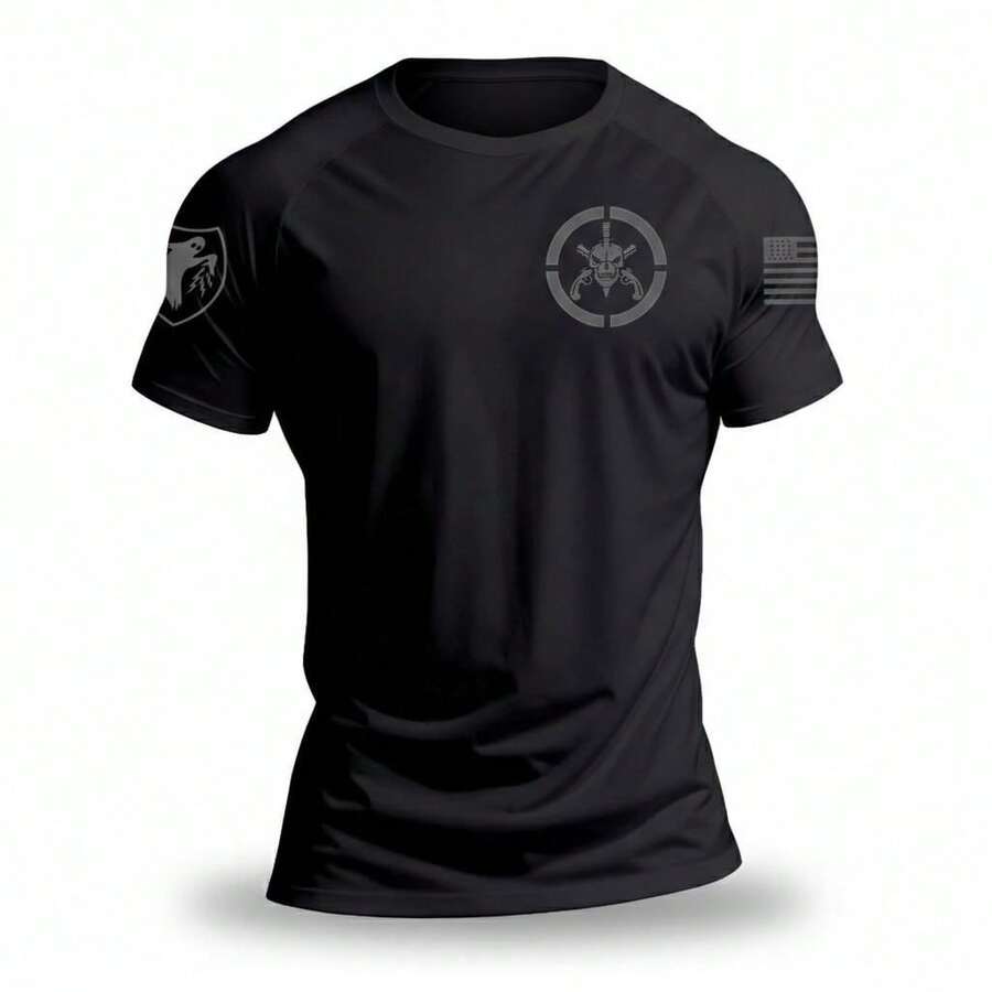 Men's Dry Fit Military T-Shirt BOPE Ghost - Immediate Shipping - BOPE GHOST - 黑色 - 查看 1