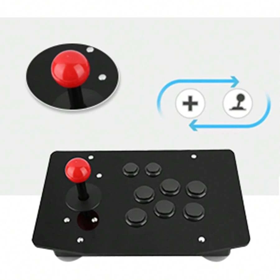Controlador de Arcade Rocker, Controlador de Juego Arcade USB para Máquina Arcade , Joystick de Juego Arcade Rocker con 8 Botones (negro) - 1 - Ver 1