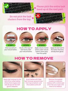 Lashsun 560 PCS 4 Styles D Curl Cat/Doll/Mega/Volume Lash Clusters Kit, Eyelash Clusters Extensions With Bond&Seal Remover Tweezers For Beginners And Proficient, DIY At Home Easily, Soft Comfortable Easy Apply Natural Look For Makeup Daily Life - Black - View 9