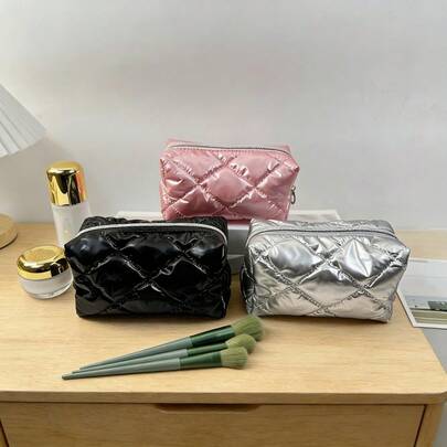 大容量简约时尚化妆包，洗漱收纳包，高品质化妆包，便携式洗漱包，可扩展旅行收纳包 - 拉链化妆洗漱包，多色设计，时尚化妆收纳包，适用于存放洗漱用品和配件，洗漱收纳盒，适合女性，健身，商务旅行，度假，可扩展设计