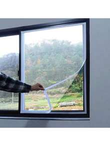 1pc Self-Adhesive Mosquito Net Window Screen, Anti-Mosquito & Insect Mesh With Edging, Easy Installation No Drilling Required, Invisible Home Window Screen, Easy To Clean And Removable - White Net - View 2