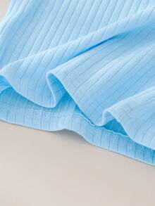 2 st söta linnen + denimskjol för babyflickor, lätt sommaroutfit - Babyblå - Visa 4