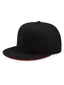 1顶夏季三明治帽檐嘻哈平沿棒球帽，男士休闲旅行简约百搭时尚款 - A - 查看 8