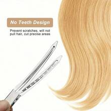 1.8 Inch Matte Silver Single-Tooth Hair Clip, Professional Styling Alligator Clip - Large Hairpin 9CM - View 6