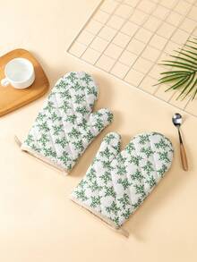 Một đôi găng tay nhà bếp kẻ sọc, hai mặt chần bông, họa tiết hình thoi, dày dặn, chịu nhiệt dùng để nấu nướng và làm bánh, dụng cụ nhà bếp, găng tay chịu nhiệt gia dụng, 2 chiếc. - Xem 5