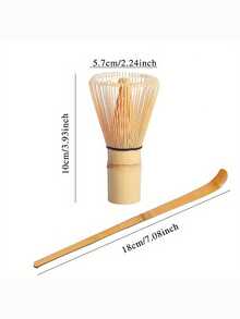 1pc Natural Bamboo Matcha Whisk - Traditional Matcha Starter Kit - Broom Making Tools For Japanese Tea Ceremony - Multicolor - View 4