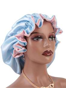 1 PC Minimalist Hair Hat Silk Hat Satin Hat, Suitable For Daily Or Leisure Travel Matching - Blue 2 - View 2