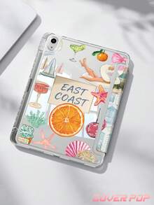 Summer Beach Vacation Pattern Tablet Case Compatible With IPad Air 11-Inch M3 2025 / M2 2024, Air 5th Generation 2022 , (A16) 11 Inch 11th Generation 2025,Compatible With Samsung Galaxy Tab,Kindle Paperwhite 12th Gen 2024, Clear Back ,Fashion Pattern Protective Case,Autlueomatic Sleep And Wake-Up Function, Airbag Protection, Suitable For Gifts And Office Use - Multicolor - View 5