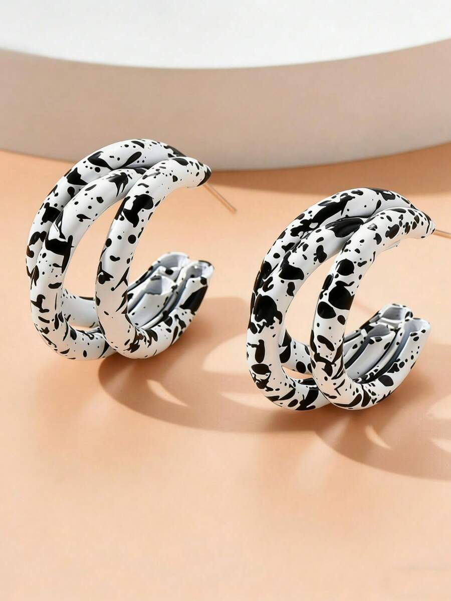 Minimalist Fashionable Milk Dot Hiphop Chic Simplistic Creative Earrings - Multicolor - View 1