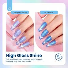 Beetles Pearl Gel Nail Polish, 6 Colors Shimmer Pearl White Pink Purple Mermaid Nail Drawing Spring Gel Polish - 6 Colors Magical Swirl - 查看 4