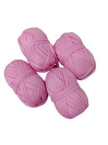 4卷 x 100克涤纶钩编/编织纱线，总长30米 - 非常适合DIY项目，例如T恤、拖鞋、篮子、布条、手工包、玩具、鞋子、地毯、收纳篮等等。 - 彩色 - 查看 15