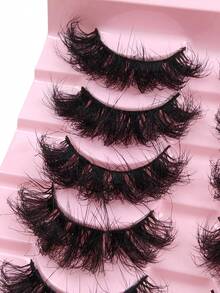 10 Pairs 8D Fluffy False Eyelashes Wispy Volume Lashes 3D Volume Strip Lashes D Curl False Eyelashes Thick Fake Eyelash Soft Curly Eyelashes - Black - View 6