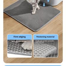 1pc Double-Layer Waterproof Cat Litter Mat, Anti-Slip Pet Toilet Pad, Cat Bathing Mat, Pet Cleaning Mat - Black - View 11