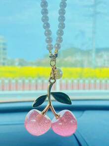 1pc Red Cherry Fashionable Car Interior Decor, Car Hanging Decoration, Car Ornament, Car Accessory, Women's Car Tray - one-size - View 19