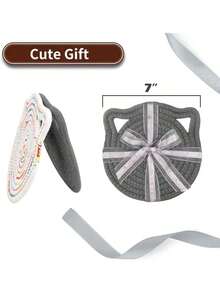 1/2pcs Creative Woven Cat Ears Pot Mat, Can Be Hung Placemat, Anti-Scalding Heat Insulation Pad Restaurant Table Decoration Kitchen Gadgets - 查看 4