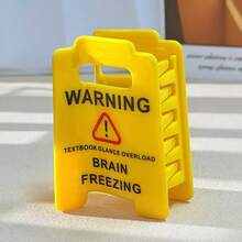 1pc Of Lady'S Over-Stimulated Warning Sign Hair Claw Clip, Please Do Not Approach Sign Hair Claw Hair Clip, Fun Yellow Hair Clip Is Suitable For Creating Thick, Flamboyant Styles - Multicolor - View 11