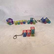 1个减压钥匙扣，键盘按键设计，成人指尖玩具，按压式钥匙圈，舒缓压力，集中注意力，放松身心 - 彩色 - 查看 7