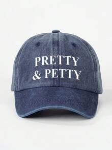 1pc Printed "PRETTY" Washed Baseball Cap, Adjustable Outdoor Sun Protection Casual Hat Suitable For Spring/Autumn Travel, Beach, Y2K Style For Youth - Baseball Cap - View 30
