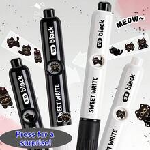 Premium Hide-And-Seek Ballpoint Pen Set, Easy-Write Rotating Cat Pen With Smooth Rotation Mechanism, Quick-Drying Black Ink, Ergonomic Grip - Suitable For School, Office, Diary (Random Color) - A - View 5