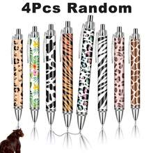 1/4/8/16 Pcs Leopard-Print Ballpoint Pens, Cute Animal-Print Patterns, Retractable Click Pens, Personalized Pen Sets, Gifts For Couples And Friends, Birthday Party Gifts, Supplies For Teachers And Students, Office Desk Accessories, Teacher And Mother Gifts, Office And School Supplies - Leopard Print - View 10