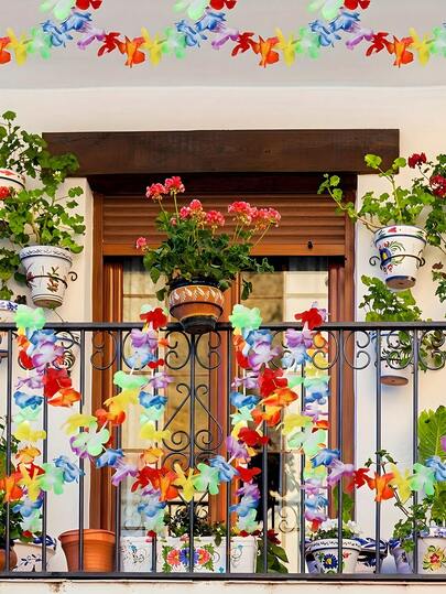 Tropical Flower Wreath, Hawaiian Style, Hibiscus Garland, Suitable For Hawaiian Theme Birthday Party, Summer Beach Decoration