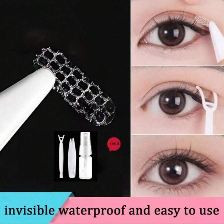 240/480/720pcs Double Eyelid Patch Set, Fairy Beauty Patch, Easy To Use, Lace Design Double Eyelid Tape, Waterproof And Breathable - Nude - View 1