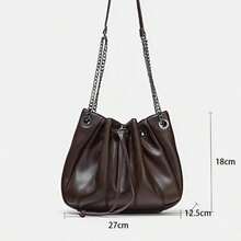 Túi xách đeo vai dáng xô xếp ly dây rút tối giản, kiểu dáng thường ngày, năm 2026, đa năng. - Nhiều màu - Xem 3