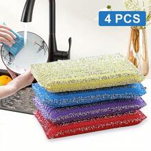 8pcs Multifunction Polyurethane Cleaning Sponges, Featuring 3D Embossed Wire Particles, Suitable For Nighttime Kitchen Cleaning, Home Organization And Daily Cleaning, Non-Abrasive And Durable, Random Color Delivery, Ideal Household Kitchen Cleaning Assistant - 8 Magic Sponges - Random Colors - View 3