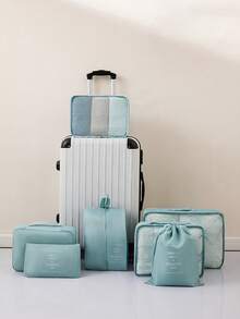 7件套旅行行李收纳袋，包括打包袋、鞋袋、衣物内衣袋，男女通用 - 彩色 - 查看 15