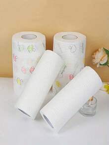 Reusable Kitchen Paper Towels, Disposable Cleaning Wipes, Highly Absorbent, Non-Stick Oil, Roll-Up, Random Patterns, Suitable For Kitchen, Car, Living Room, Bathroom, Bedroom And Other Occasions, Essential Kitchen Cleaning Item And Decorative Kitchen Accessory - Nhiều màu - Xem 10