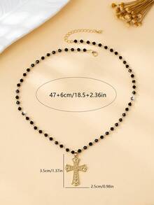 1 pieza Collar con colgante de cruz de estilo gótico, de moda y casual - Multicolor - Ver 6
