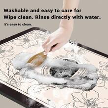 French Romantic Heat Insulation Pad, Kitchen Countertop Draining Mat, Quick Dry, Waterproof, Non-Slip, Easy To Clean For Coffee Machine - Mustard Yellow - View 9