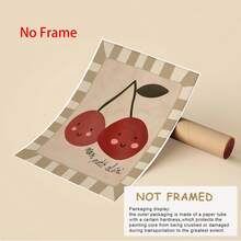 Mon Petit Cheri Print, Small Cherries, Children's Art, Cute Kids' Painting, Cute Nursery Wall Art, Lovely Print, Playroom, Nursery Art, Fruit. - Multicolor - View 3