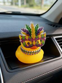 DJ Duck 車用儀表板裝飾品，酷炫黃色塑膠鴨造型，配戴耳機、金項鍊、喇叭與遊戲控制器，防滑可調底座車內飾配件，男女通用創意車迷擺飾 - 彩色 - 查看 6