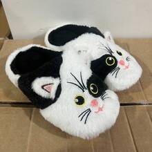 Pantuflas de mujer con estampado de dibujos animados - Negro - Ver 2