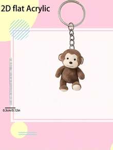 1pc 2D Acrylic Monkey Pendant - Car Interior Hanging Decor, Keychain And Wallet Accessory. Perfect Gift For Valentine's Day And Halloween. Home, Bedroom Or Car Decoration. Exquisite Craftsmanship Durable Monkey Design Keychain. - Monkey Keychain - View 7
