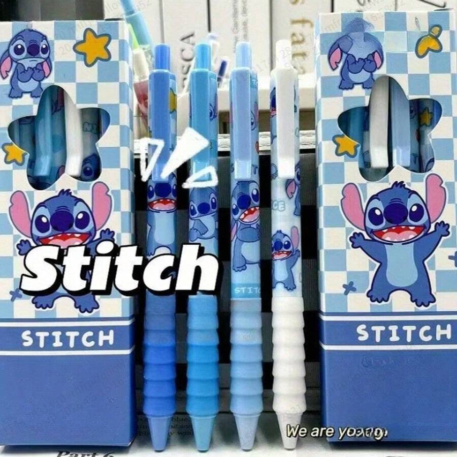 4 chiếc bút bi họa tiết hoạt hình Lilo & Stitch dễ thương, màu trung tính, bút viết in hình Stitch, thích hợp cho trường học, văn phòng, trẻ em, quà tặng sinh nhật cho bé gái. - 4 gói - Xem 1