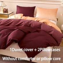 Bộ 3 món ga trải giường và vỏ gối phối màu gradient, chất liệu polyester, có khóa kéo, mềm mại và thoáng khí, phù hợp cho mọi mùa - Bao gồm 2 vỏ gối và 1 ga trải giường (không kèm ruột chăn), quà tặng ngày lễ. - Màu chuyển sắc - Xem 7