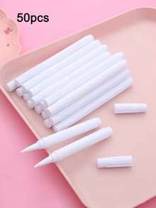 50支装白色液体粉笔笔 - 无尘、可擦、中号笔尖设计，适用于教室、教师、白板 - 黑板笔、学习用品、笔尖、时尚外观、返校季 - 彩色 - 查看 9