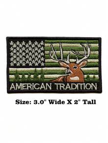 1PC Hunter Deer Badge Patch Hobby Animal Hunting Embroidered Iron On - Multicolor - View 12