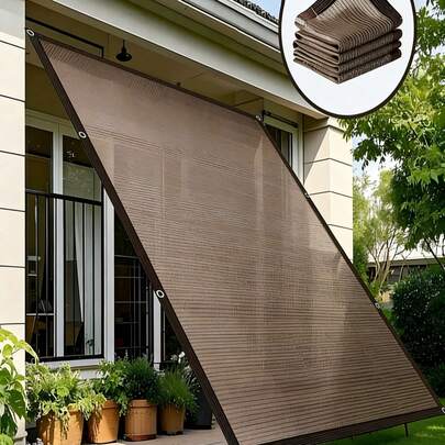 Tấm che nắng ngoài trời, màu cà phê, nhiều kích cỡ, lưới che nắng bằng polyethylene mật độ cao, thích hợp cho chuồng chó, chuồng gà và nhà kính. Vải che nắng và bạt che nắng cung cấp khả năng bảo vệ kép, thích hợp cho sân vườn, che nắng cho cây trồng, chòi nghỉ ngoài trời và che nắng cho bãi cỏ. Vải che nắng thích hợp cho chuồng chó và chuồng gà, dễ dàng treo.