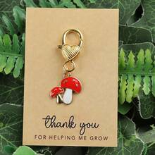5pcs Magical Mushroom Keychain Set, Comes With "Thank You For Helping Me Grow" Appreciation Gift, Seasonal Gift, Father's Day, Mother's Day Gift, Special Graduation Thank You Favor, Bag Charm, Backpack Decor - Multicolor - View 5
